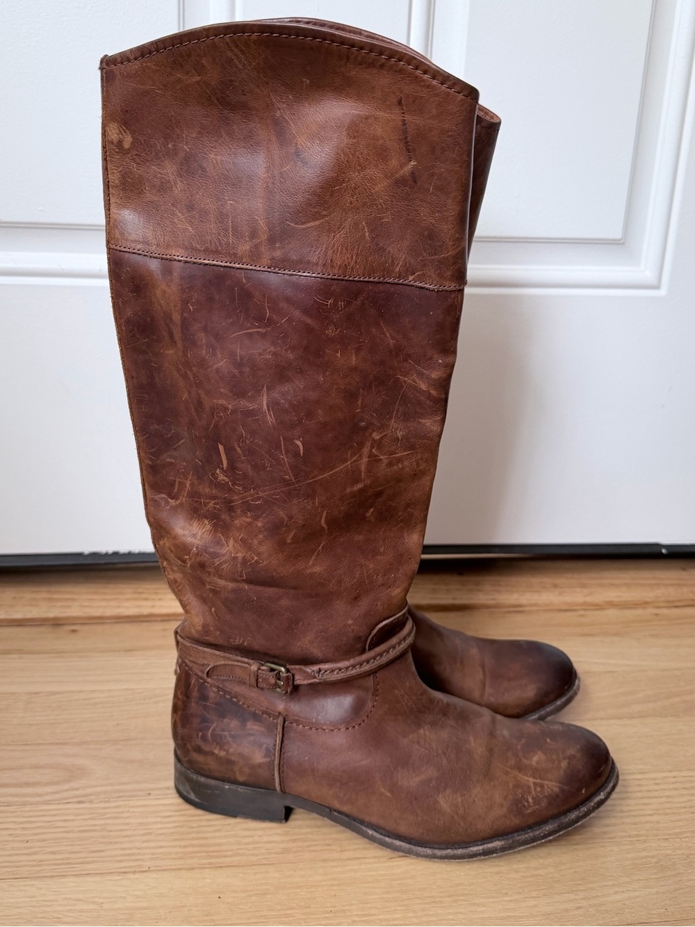 FRYE SIZE 8.5 B Frye Melissa Seam Tall 75445 Brown Leather Casual boots boot